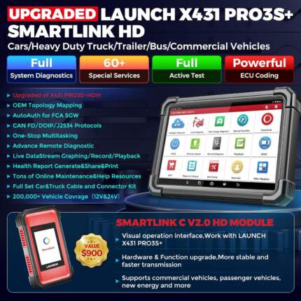 Launch x431 Pro3s+ Smartlink HD Car Truck Scanner